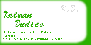 kalman dudics business card
